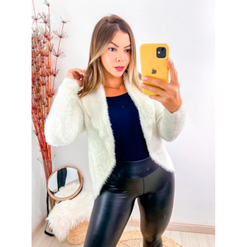 Cardigan Furry Luna | Branco