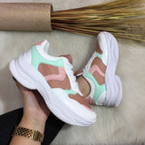 Tênis Sneaker Chunky Colors Plataforma Feminino (enviado de são paulo)